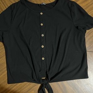 Black button down